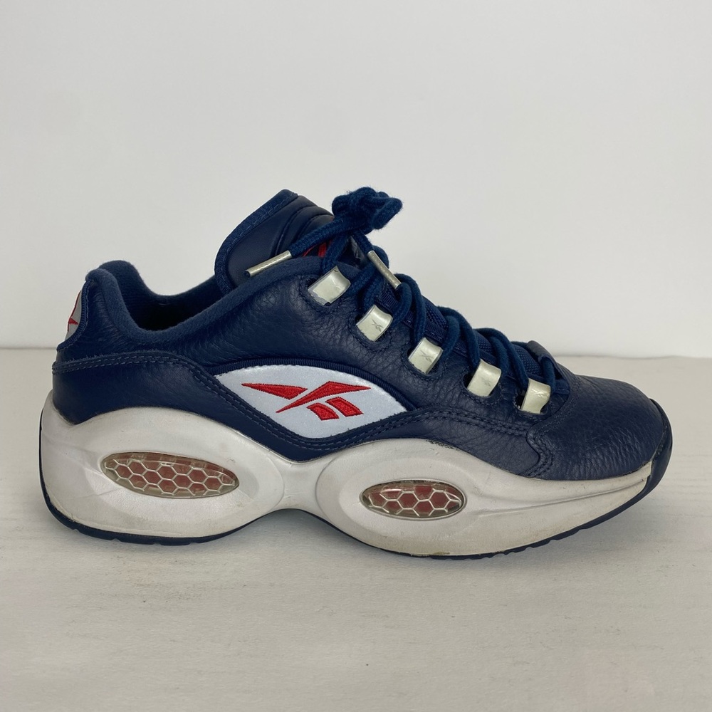 Reebok Question Low Navy Red Gary Allen Iverson Basketball Shoes